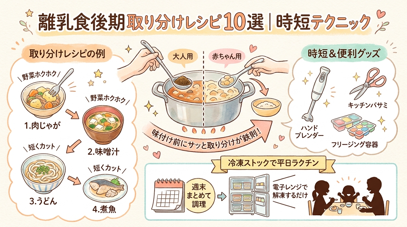 離乳食後期取り分けレシピ10選｜時短テクニック