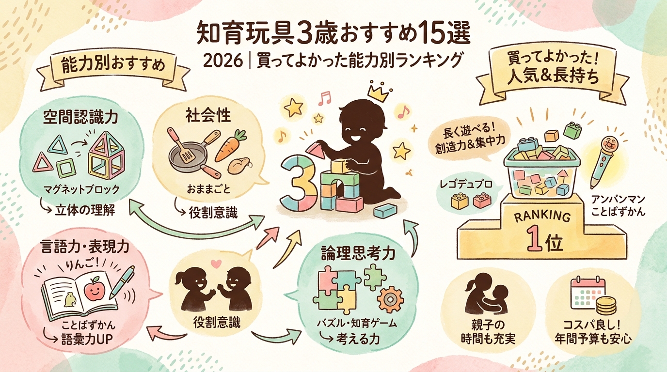 知育玩具3歳おすすめ15選2026｜買ってよかった能力別ランキング
