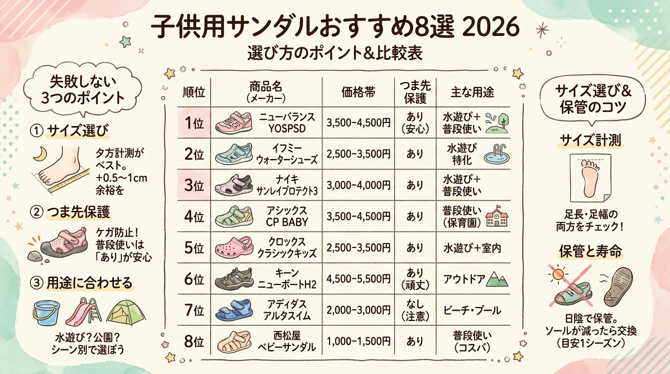 子供用サンダルおすすめ8選2026